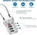 TSA Approved Luggage Locks, 3 Digit Combination, Steel, for Suitcase Bags 2 Pack