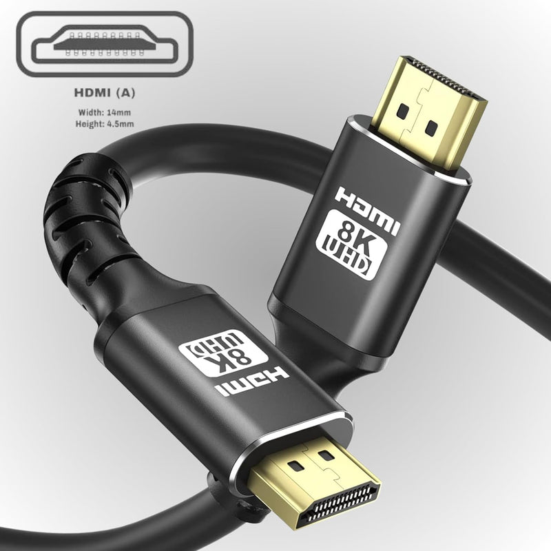 8K HDMI Cable 2.1 Durable Wire Lead 120 FPS 4K@60HZ VRR Dynamic HDR eARC 48Gbps