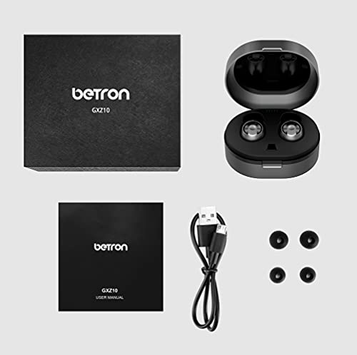 Betron GXZ10 Wireless In Ear Headphones Bluetooth Earphones with Built In Microphone Compatible with Smartphones and Audio Devices