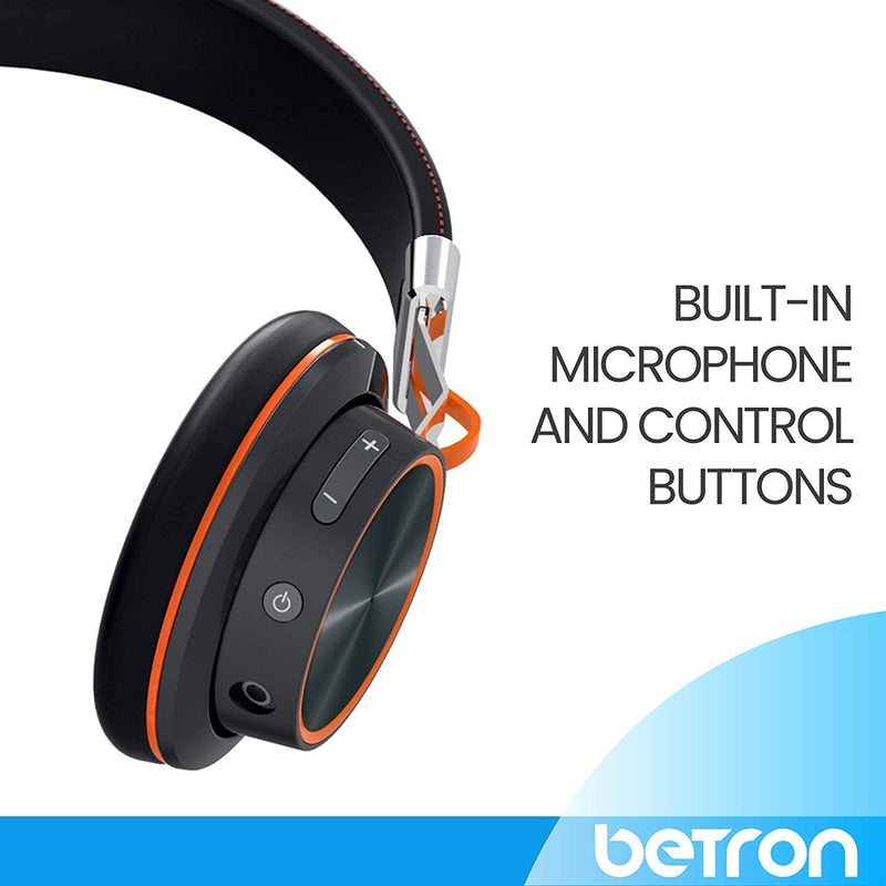Betron S2 Wireless Headphones, Bluetooth On Ear Headphones With Mic And Remote Controls, Heavy Bass Sound, Adjustable Headband, Hands-Free Call