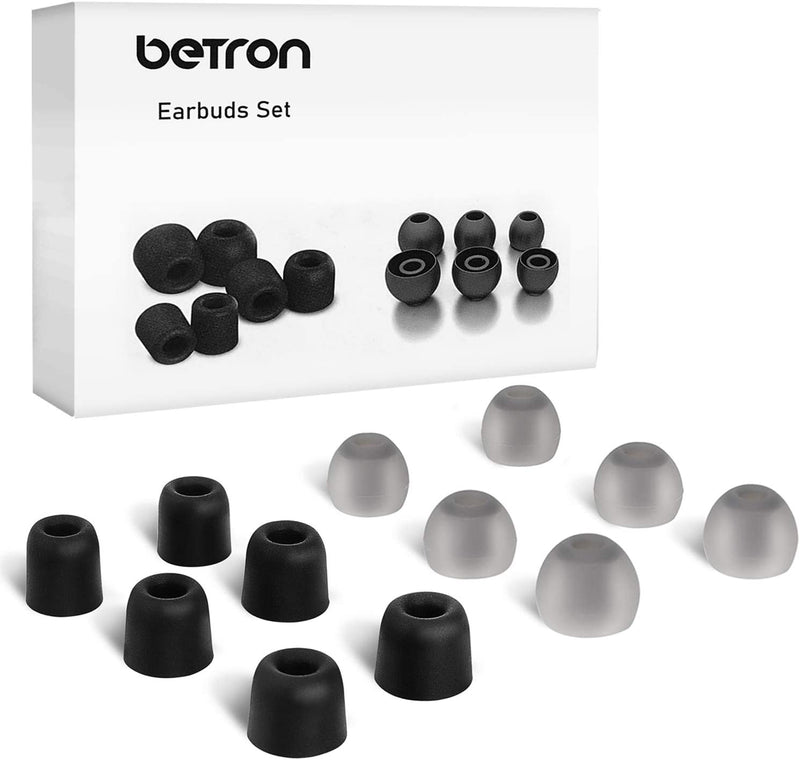 Betron Replacement Earbuds Silicone and Memory Set Betron Earphones In Ear Tips 6 pairs