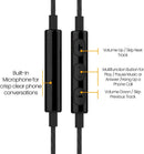 Betron ProX7 Noise Isolating Earphones, In Ear Headphones with Mic and Volume Control, Dual Driver Quality Headset, Black