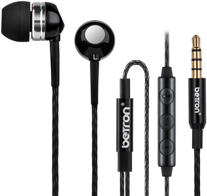 Betron RK300 Earphone with Volume Control and Mic, Noise Isolating and Powerful Bass, Compatible with iPhone, iPad, MP3 Players, and Android Devices