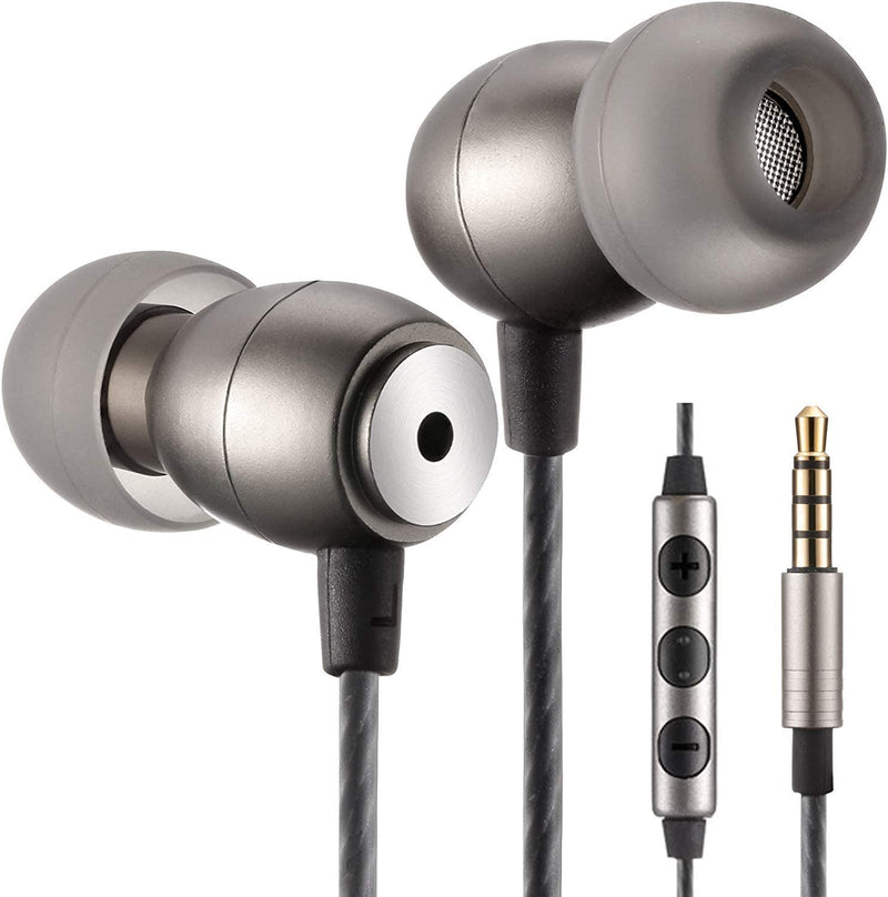Betron GLD100 Earphone with Mic Volume Control Noise Isolating With 3 Different Sized Earbuds Black