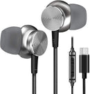 USB Type-C Wired Earphones with Microphone Betron BS10C Noise Isolating in Ear Headphones, Bass Driven Sound, Compatible with Samsung Cell Phones