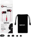 Betron B25 Earphones, Noise Isolating In-Ear Wired Headphones with Strong Bass, Tangle-Free Cord, Lightweight, Carry Case and Soft Earbud Tips